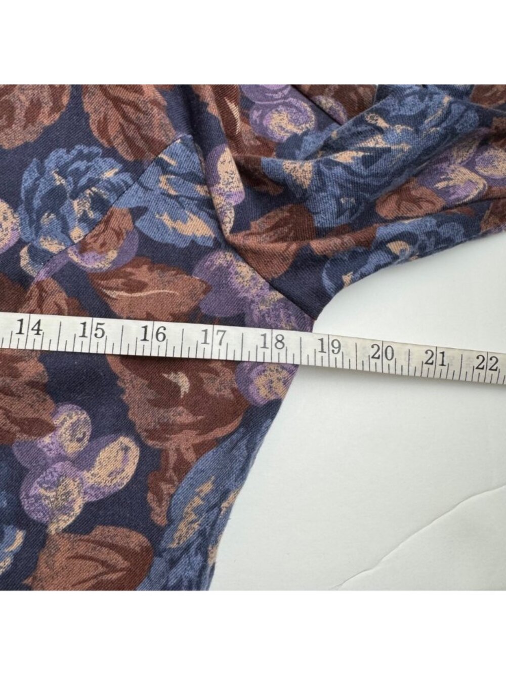 Laura Ashley Vintage Floral Dress Size 8 Corduroy Collar Wool Cotton Blend Modes - Picture 10 of 13